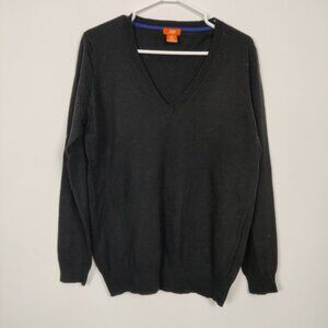 Joe Fresh Women's V-neck Sweater Cotton Cashmere Sz Large Old Money Quiet Luxury